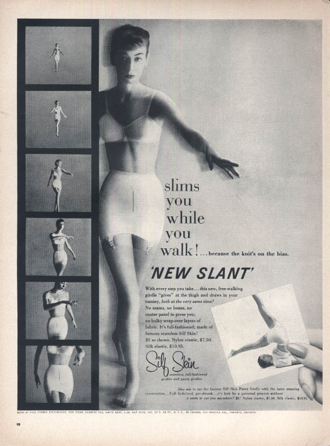 Slip into something slinky Warner's Wallpaper Girdle & Bra ad 1963 HBZ