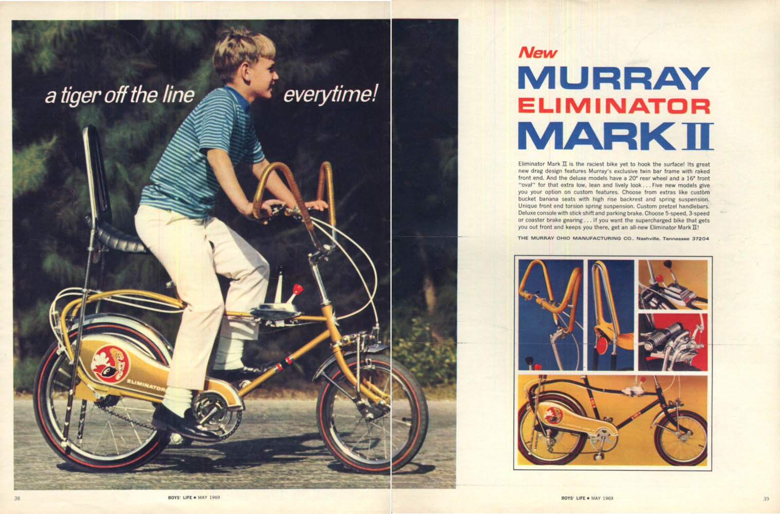 Image for A tiger off the line everytime Murray Eliminator Mark II Bicycle ad 1969