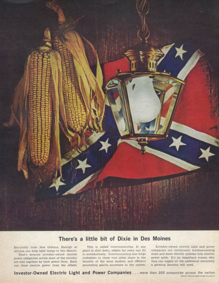 Image for A little bit of Dixie in Des Moines: Investor-Owned Electric Light ad 1963 LK