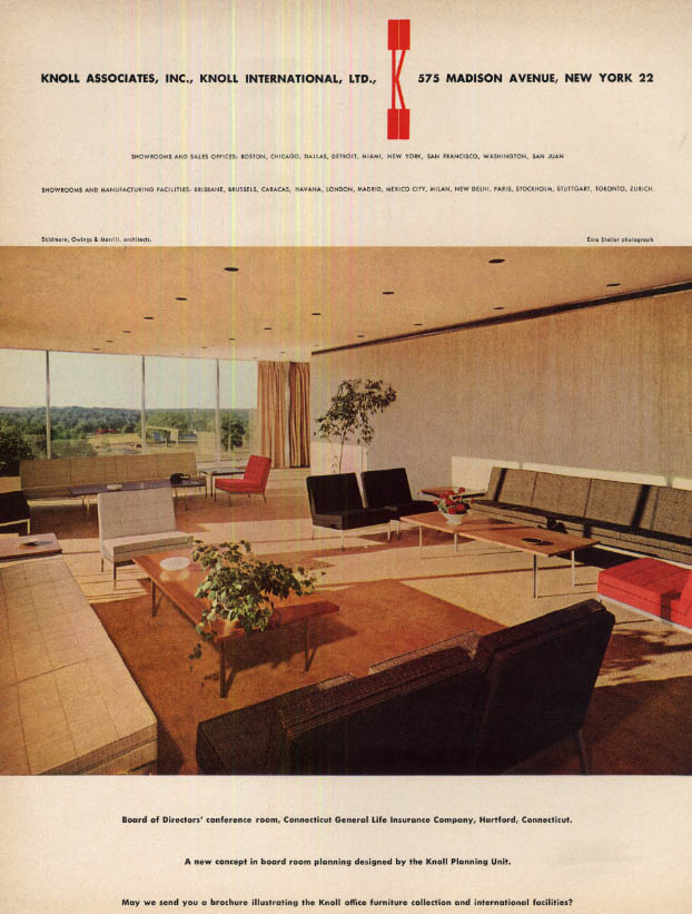 Image for Connecticut General Conference Room Hartford CT by Knoll Associates ad 1958