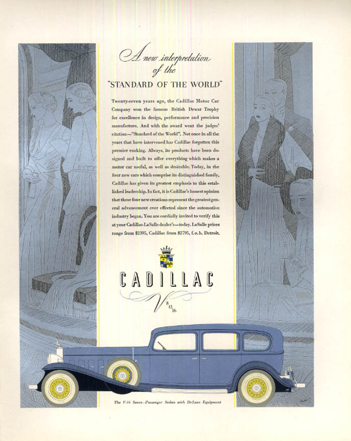 Image for A new interpretation: Cadillac V-16 7-Passenger Sedan ad 1932 F