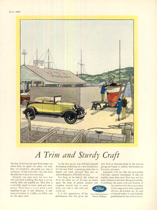 Image for A Trim and Sturdy Craft: Ford Model A Convertible Cabriolet ad 1929 SPTSMN