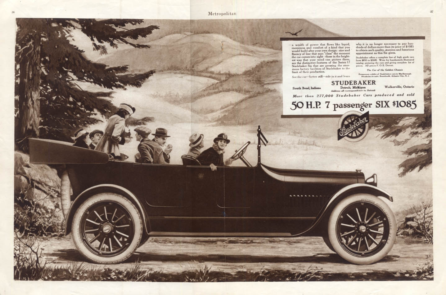 Image for A wealth of power flows like liquid Studebaker 50HP 7-passenger Six ad 1917
