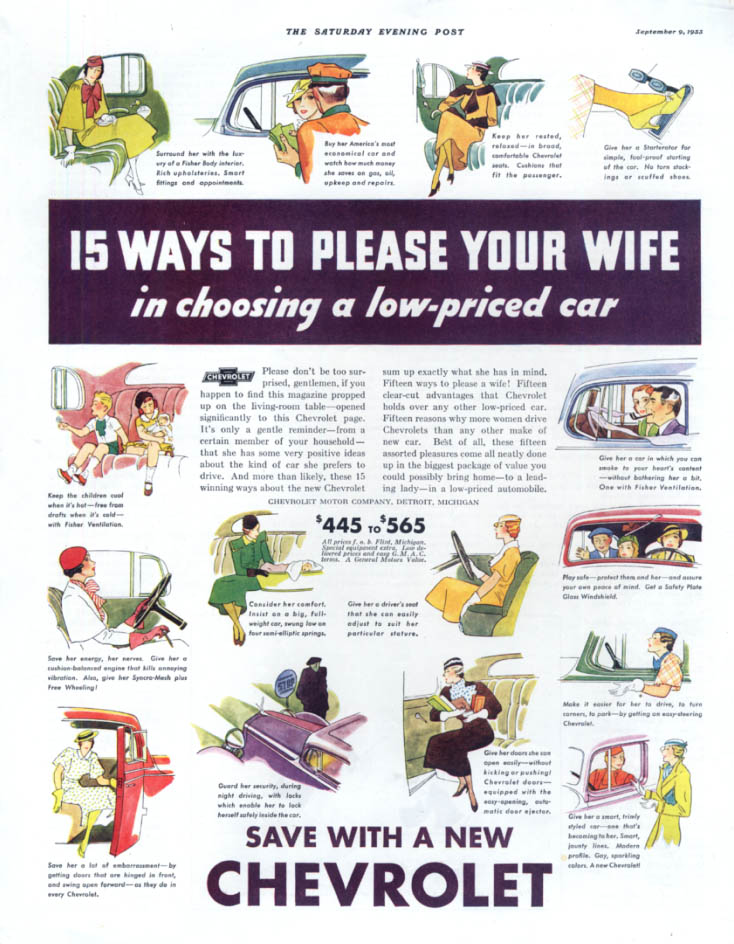Image for 15 ways to Please Your Wife in choosing a low-priced car Chevrolet ad 1933