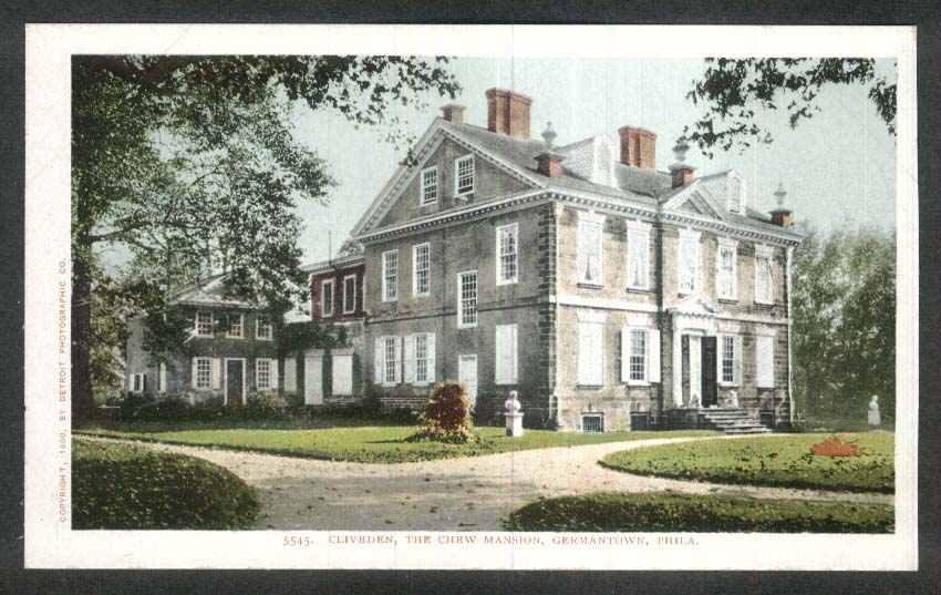 Cliveden Chew Mansion Germantown Philadelphia Pa Undivided Back