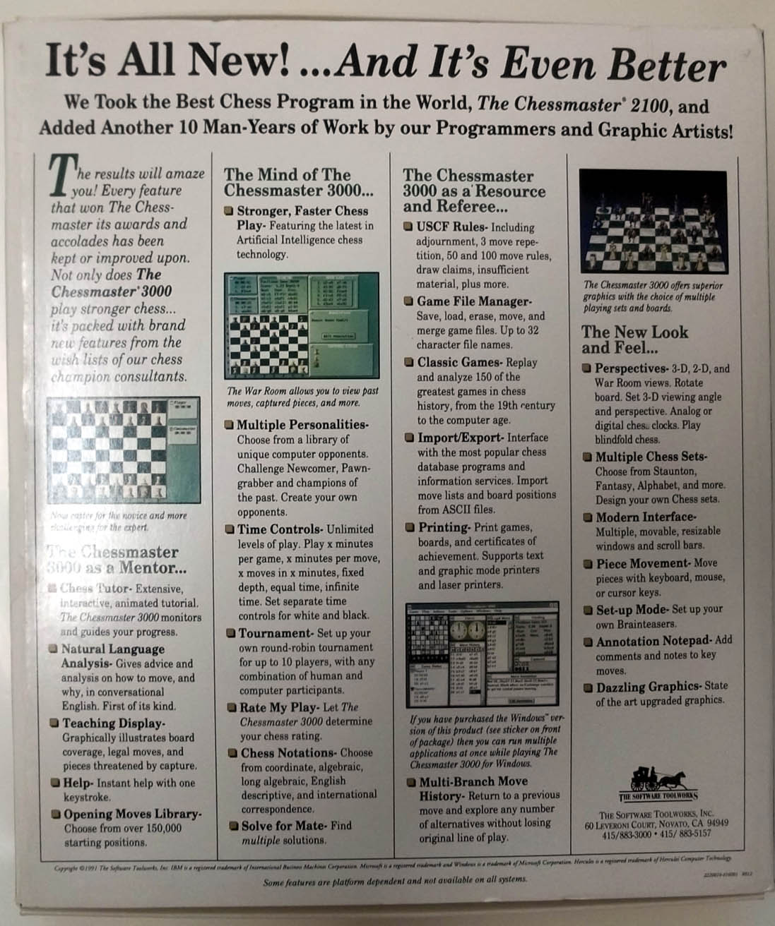 THE CHESSMASTER 3000 - THE FINEST CHESS PROGRAM IN THE WORLD - THE