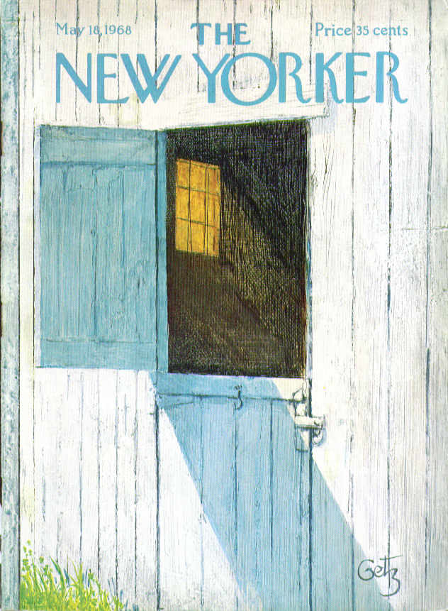 New Yorker cover Getz barn dutch door open at the top 5/18 1968