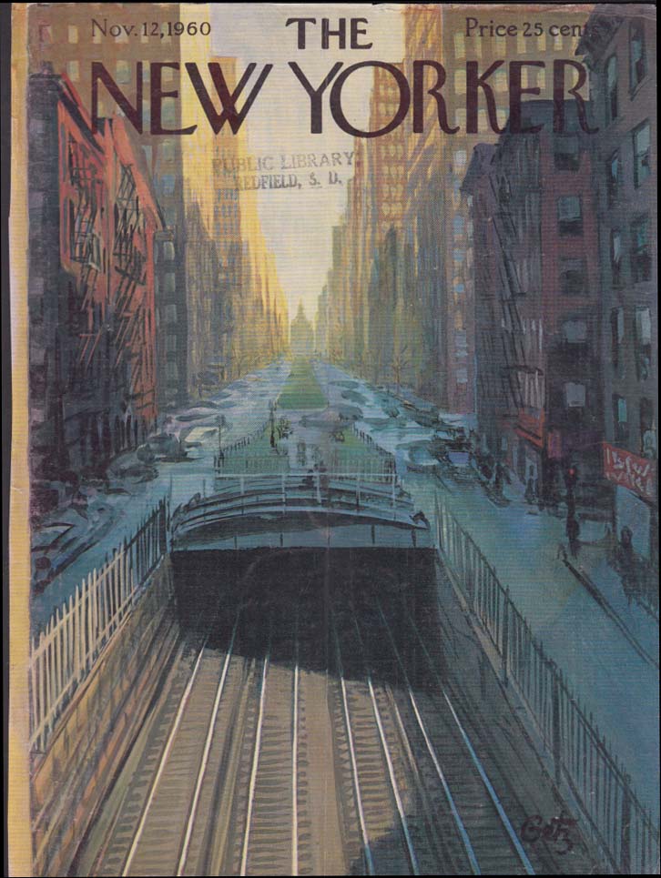 New Yorker cover Getz subway underground 11/12 1960