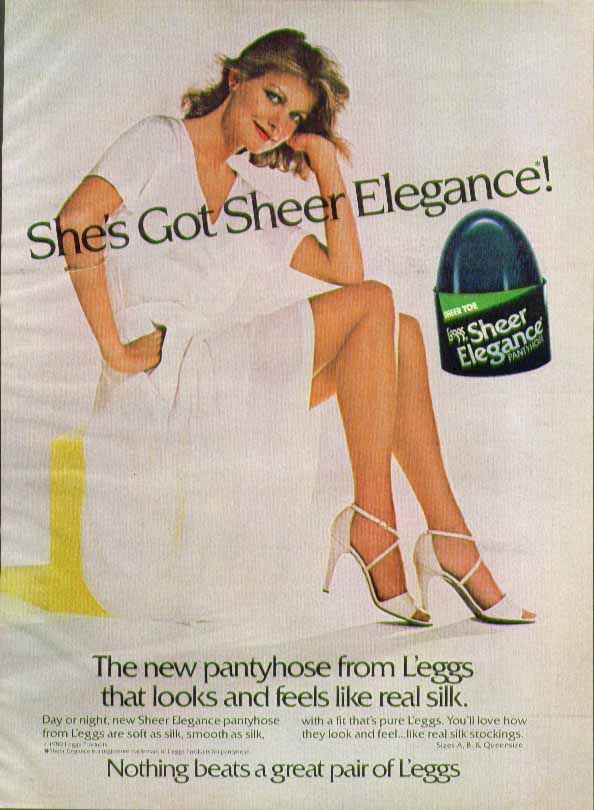She's got Sheer Elegance! Feel like real silk. L'eggs pantyhose ad 1981 ...