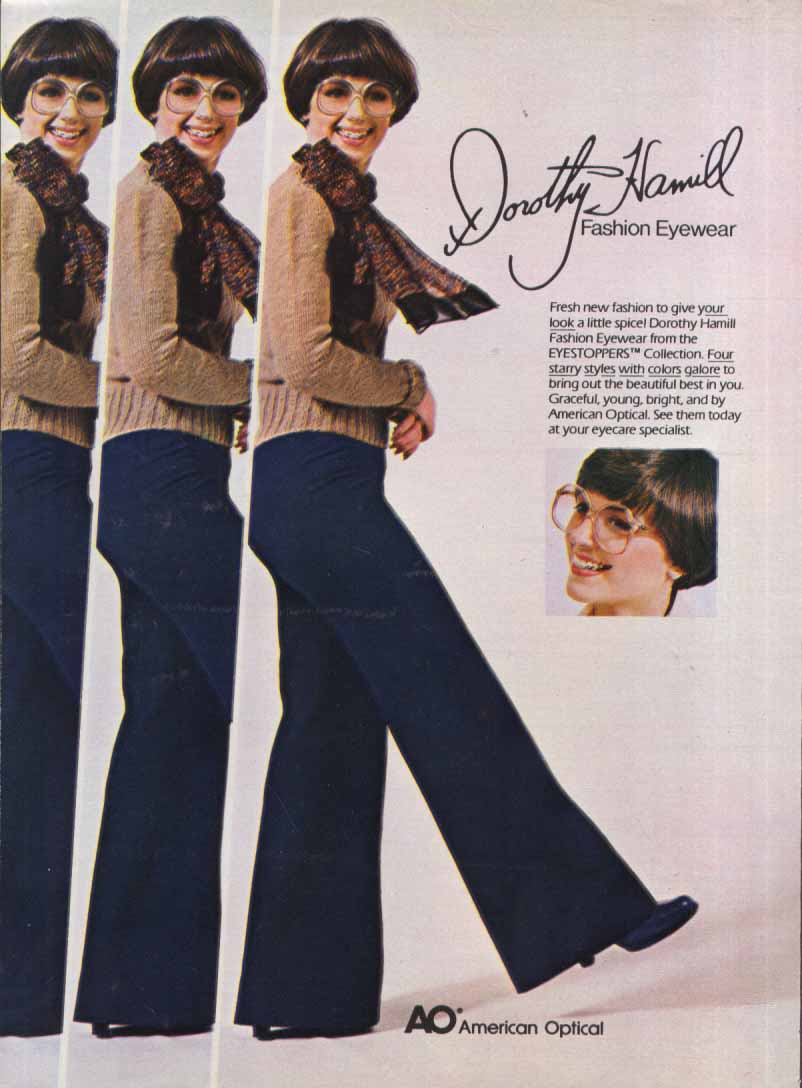 Skater Dorothy Hamill American Optical Eyewear ad 1978