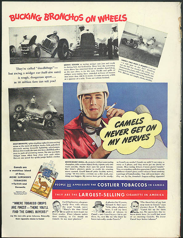 Midget Racing Champion Ernest Gesell Jr for Camel Cigarettes ad 1938