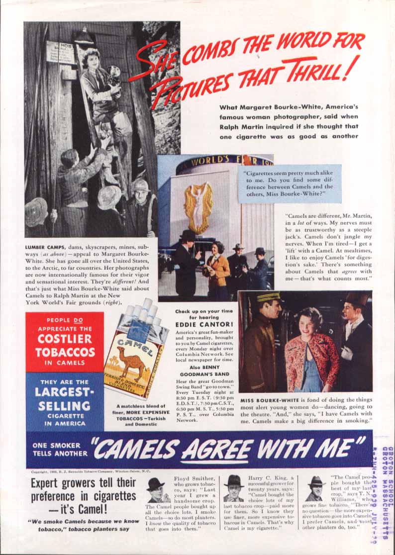 New York World's Fair Camel Cigarettes ad 1938
