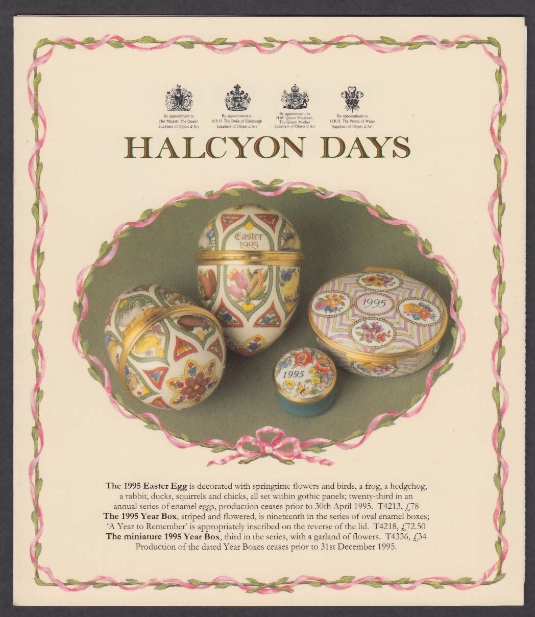 Halcyon Days 1995 Porcelains Folder