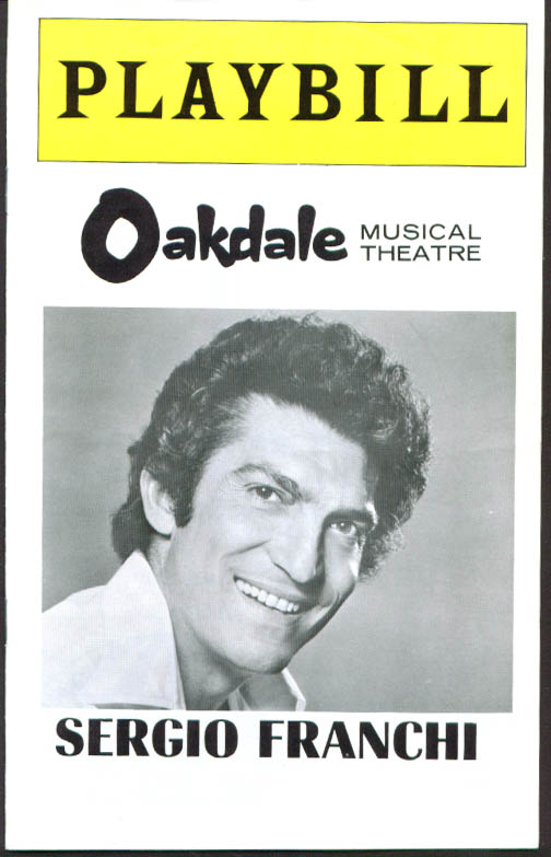 Sergio Franchi with Louis Prima Oakdale Musical Theatre program 1975
