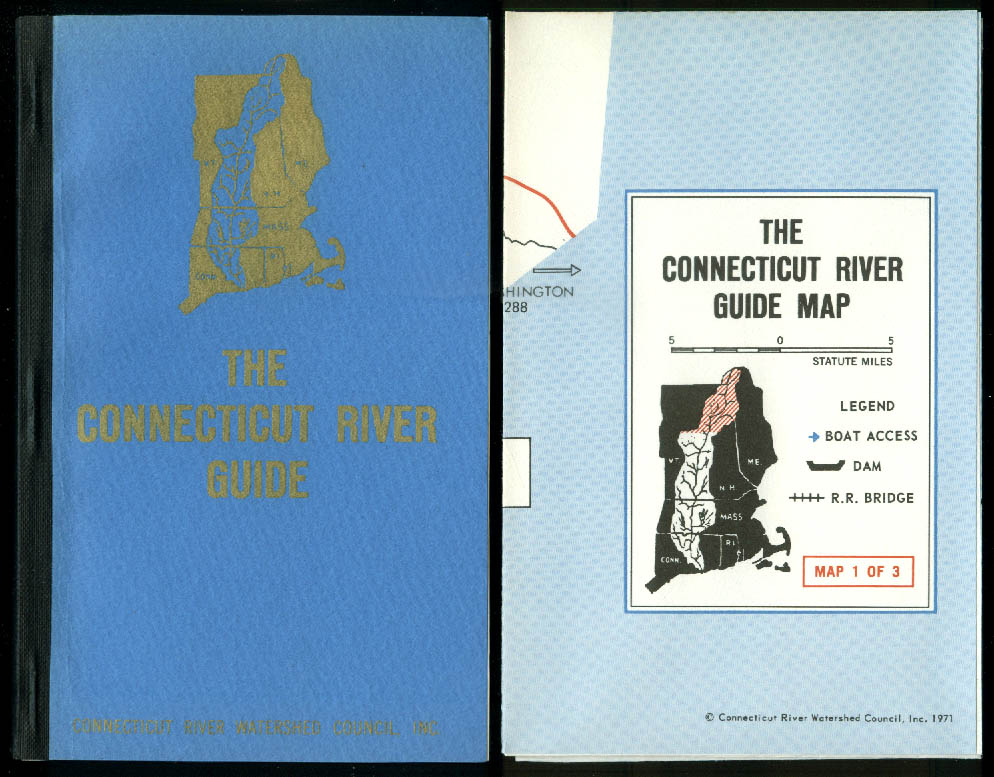 The Connecticut River Guide Watershed Council 1974 with all maps & pouch