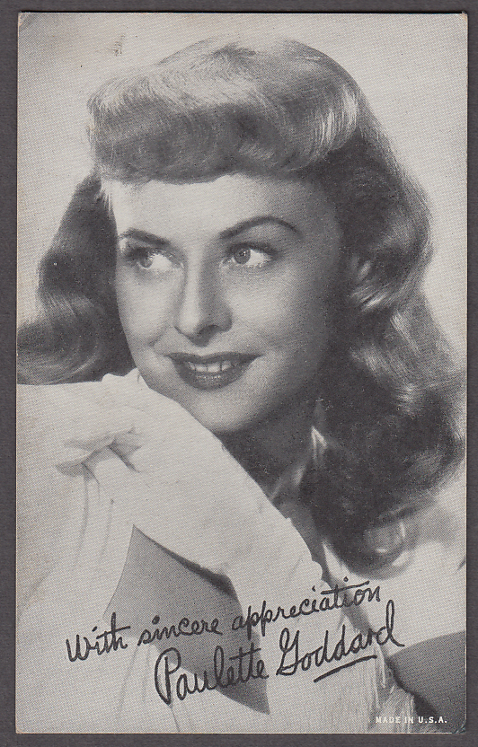 Actress Paulette Goddard arcade card 1940s