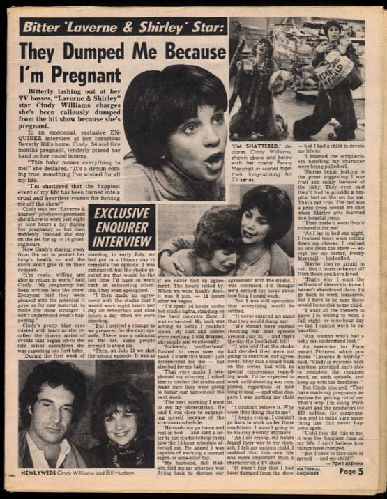 NATIONAL ENQUIRER 9/7 1982 Cindy Williams; Zsa Zsa Fall TV Preview