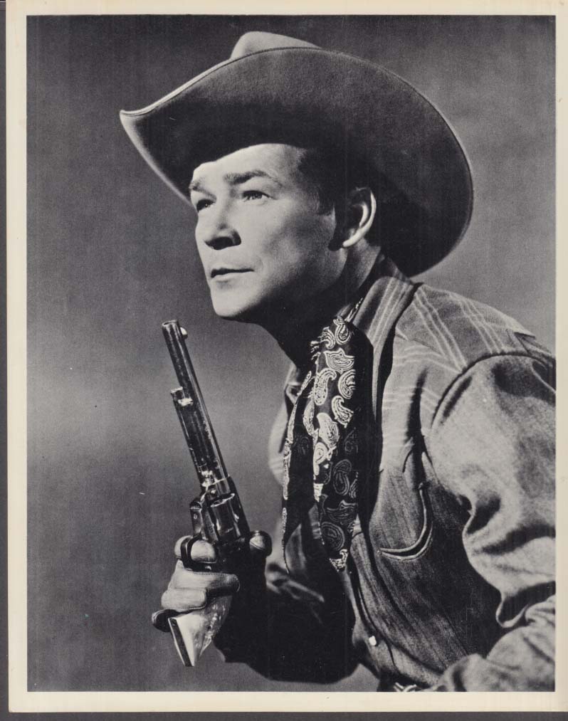 Western actor Roy Rogers with Colt .45 studio promotional print 1950s