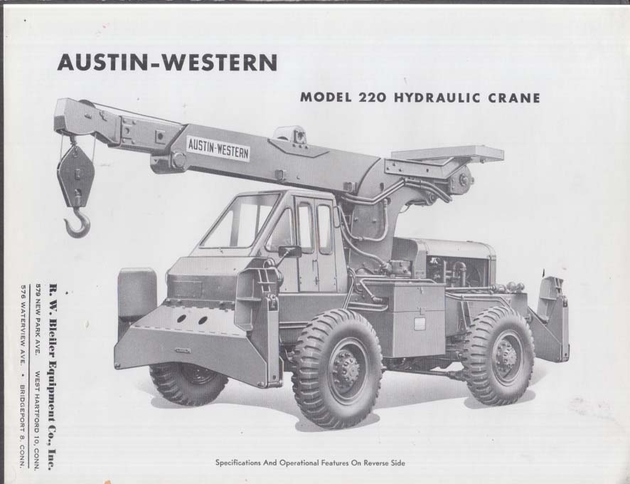 Austin-Western Model 220 Hydraulic Crane sell sheet ca 1960