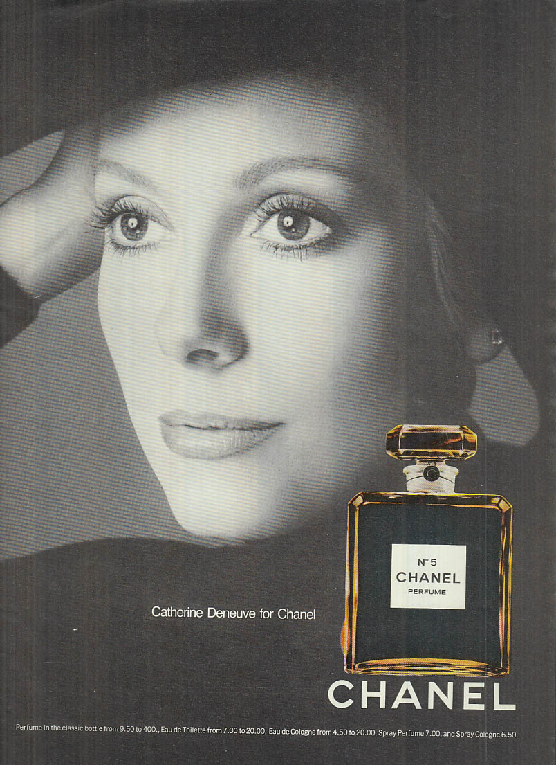 Catherine Deneuve for Chanel No 5 perfume 1974 ad #3 various magazines