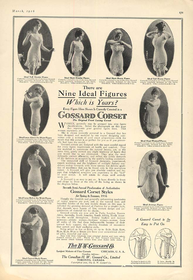 There are Nine Ideal Figures - Which is Yours? Gossard Corsets Girdle ...