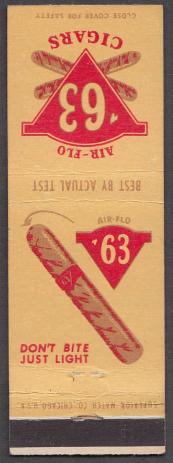 Air-Flo '63 Cigars Don?t Bite Just Light Best by Actual Test matchcover
