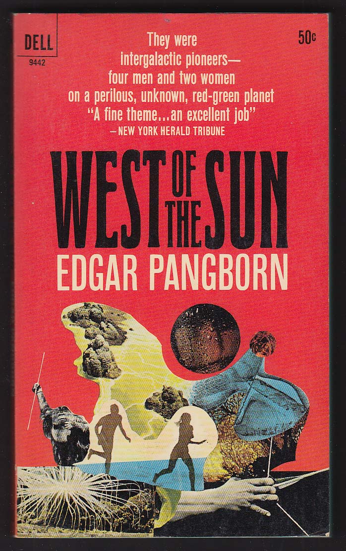 Edgar Pangborn: West of the Sun 1966 1st pb ed sci-fi GGA cover by Hoot V Z