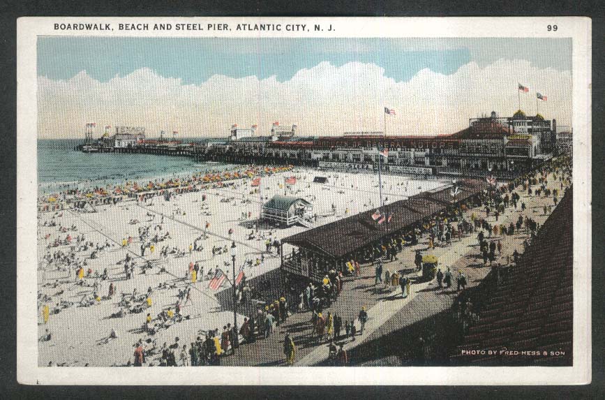 General Motors & Texaco on Boardwalk Steel Pier Atlantic City postcard ...