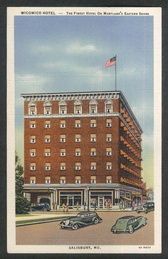 Wicomico Hotel Salisbury MD postcard 1930s