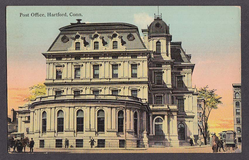 Post Office Hartford CT postcard 1912